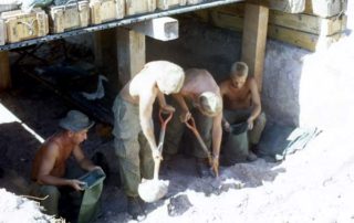 Me in a bunker. digging a bunker and filling sandbags